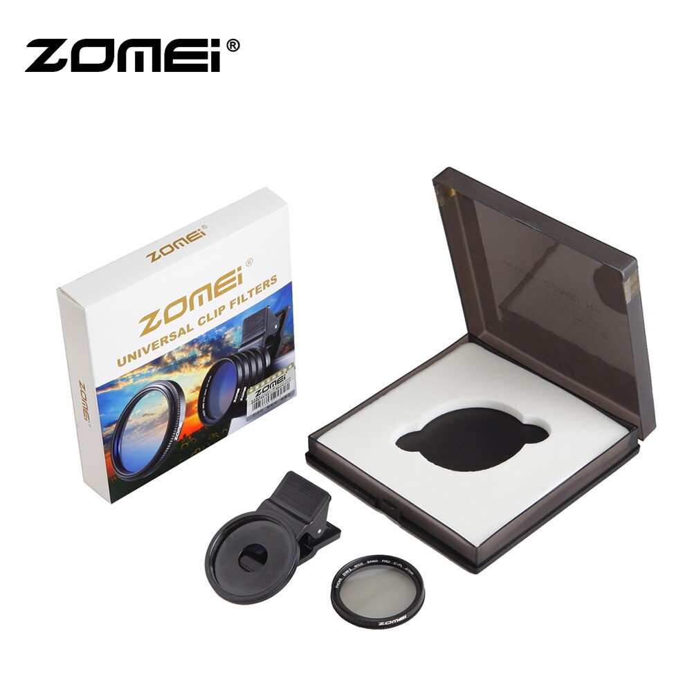 Zomei Original 37MM HD CPL Lens Glass Filter Cell Phone Camera Filter for iPhone cellphone universal filter + Clip