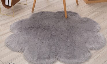 Fluffy Rugs Anti-Slip SHAGGY RUG Super Soft Carpet Mat Living Room Floor Bedroom Flower Shaped Fluffy Rug: 40cm / 4