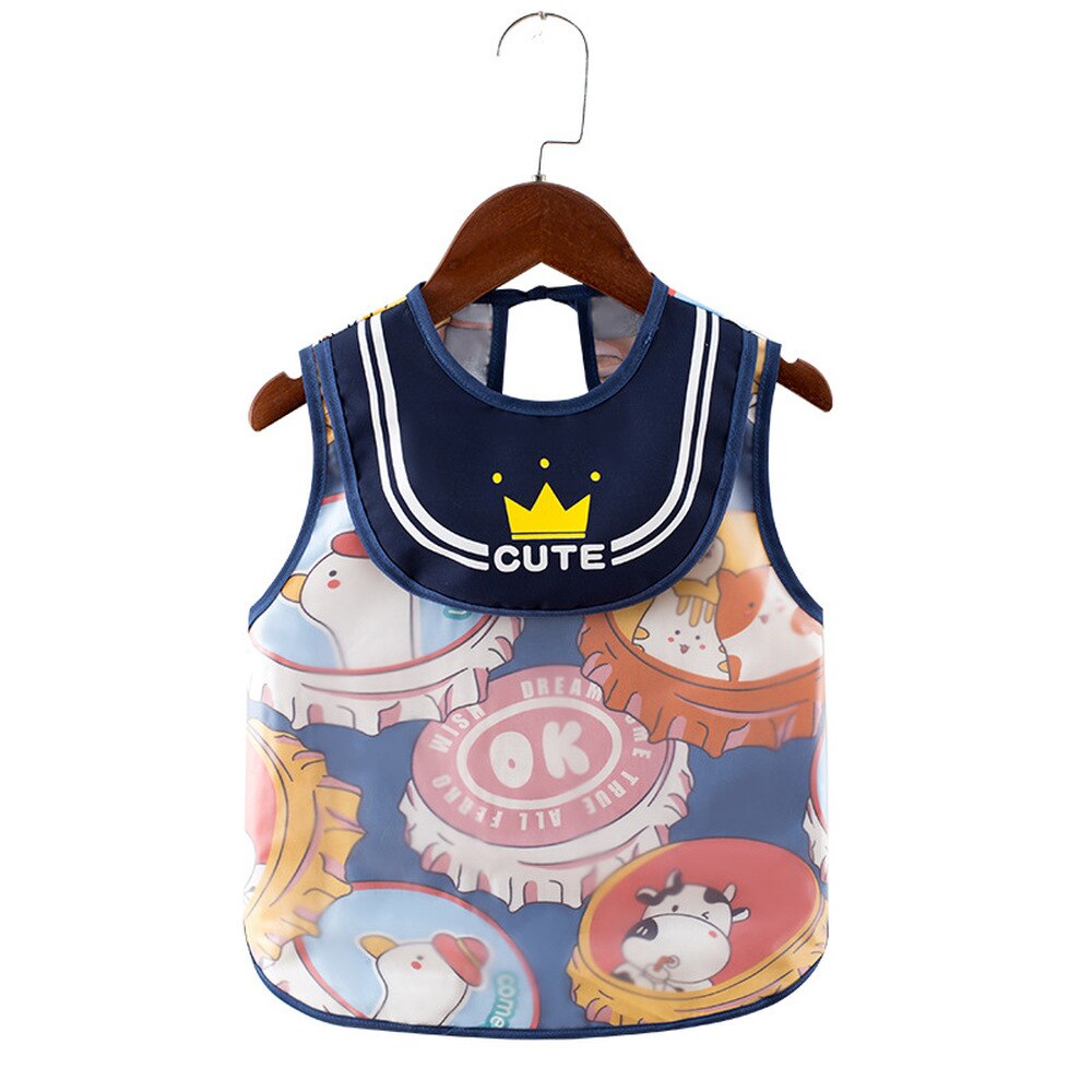 1-3Y Baby Kids Waterdichte Slabbetjes Mouwloze Art Kiel Voeden Bib Schort Baby Jongens Meisjes Burp Doek Bandana Slabbetjes Baby Accessoires