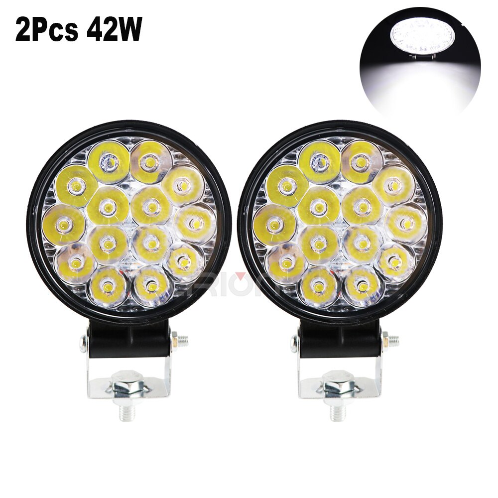 1Pc 2Pcs 42W led bar off road led headlights led work lights for tractors Spotlight barra led For 4x4 ATV UTV Truck Tractor: 2Pcs mini 42W spot