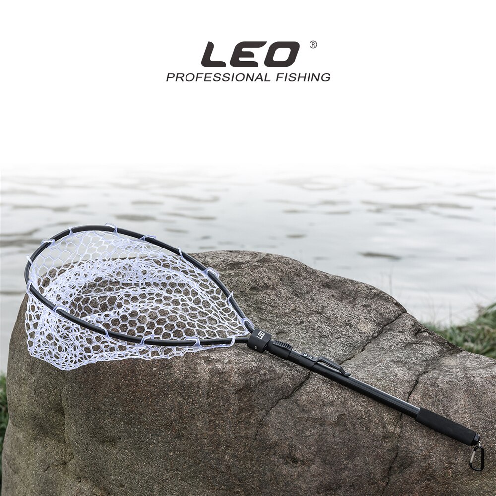 Fly Fishing Net Mesh Wooden Handle Nylon Rubber Landing Net Catch and Release Holder Basket Pesca Combo Kit Trout Fishing Tools