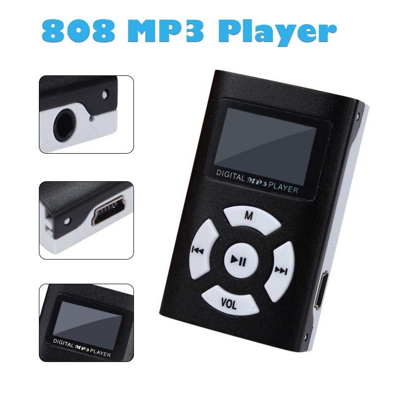 Mini MP3 Spieler LCD Bildschirm Metall fallen Musik Medien MP3 Unterstützung 32GB Mikro SD TF Karte USB Lange zeit musik-Spieler