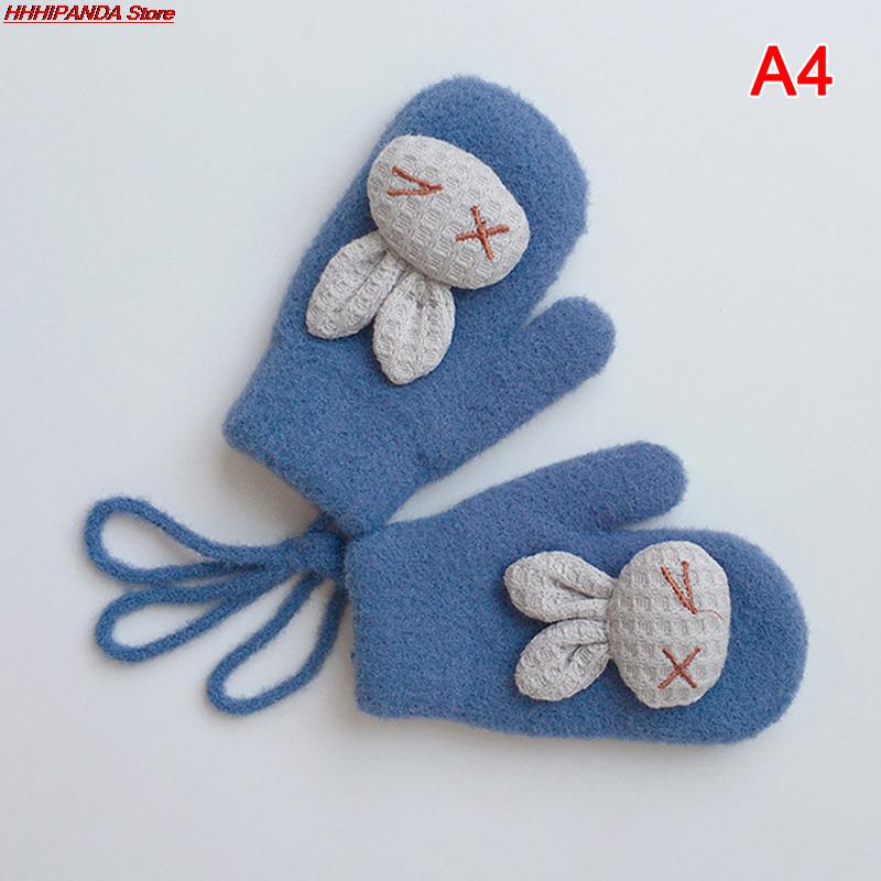 1 Paar Herfst Winter Warm Baby Handschoenen Cartoon Animal Bunny Thicken Kids Handschoenen Voor Baby Meisje Jongen Zachte Nylon Kinderen wanten: A4