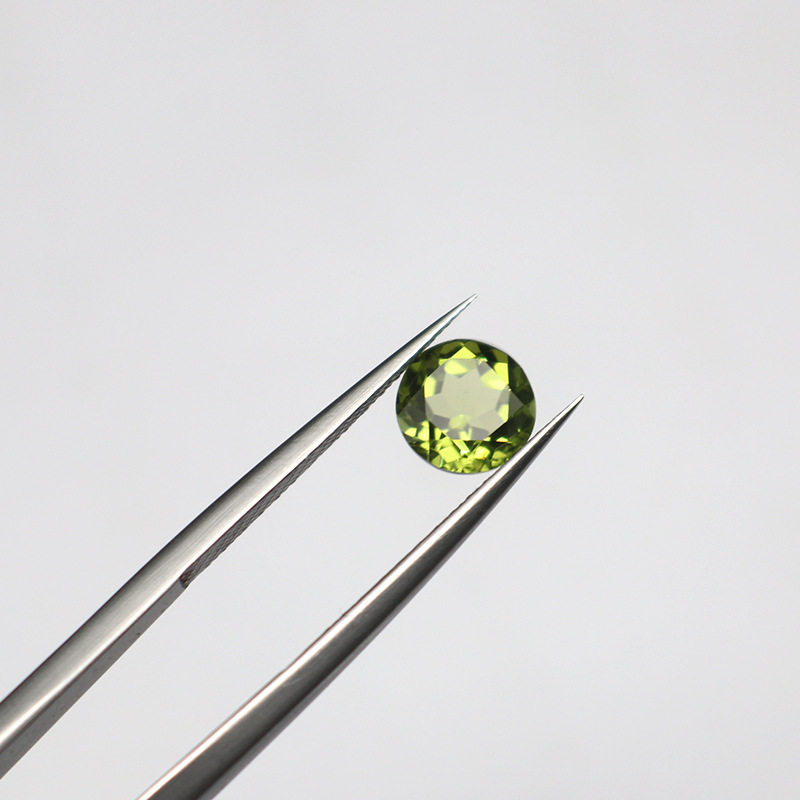Fabriks naturlig cirkulär olivinperidot ädelsten lösa ädelstenar gör-det-själv-material för smycken: 4mm