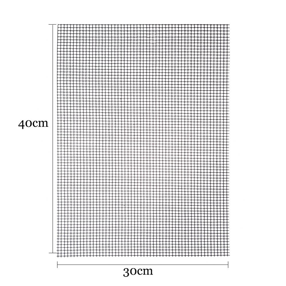 30 x 40 x 0.2cm ikke-pinne bbq grille netting matt grillmatte gitter form bbq matt varmebestandig barbacoa grillmatte