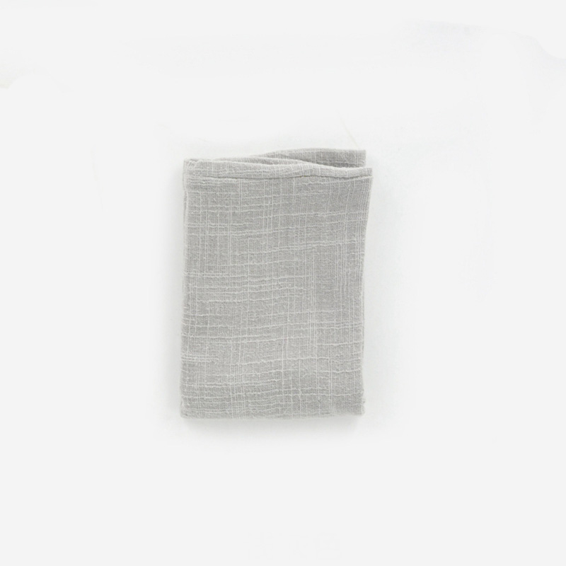 Pandapark Solid Simple Japanese Style Mat Napkin Cotton Linen Dessert Table Napkin Tea Towels Kitchen Dishcloth Placemats PPM039: Light Grey