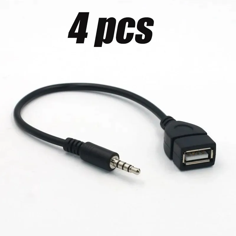 1/10 stks Zwarte Auto AUX Audio Kabel Naar USB Audio Kabel Auto-elektronica voor Muziek afspelen Auto Audio Kabel USB Hoofdtelefoon Converter: Bruin