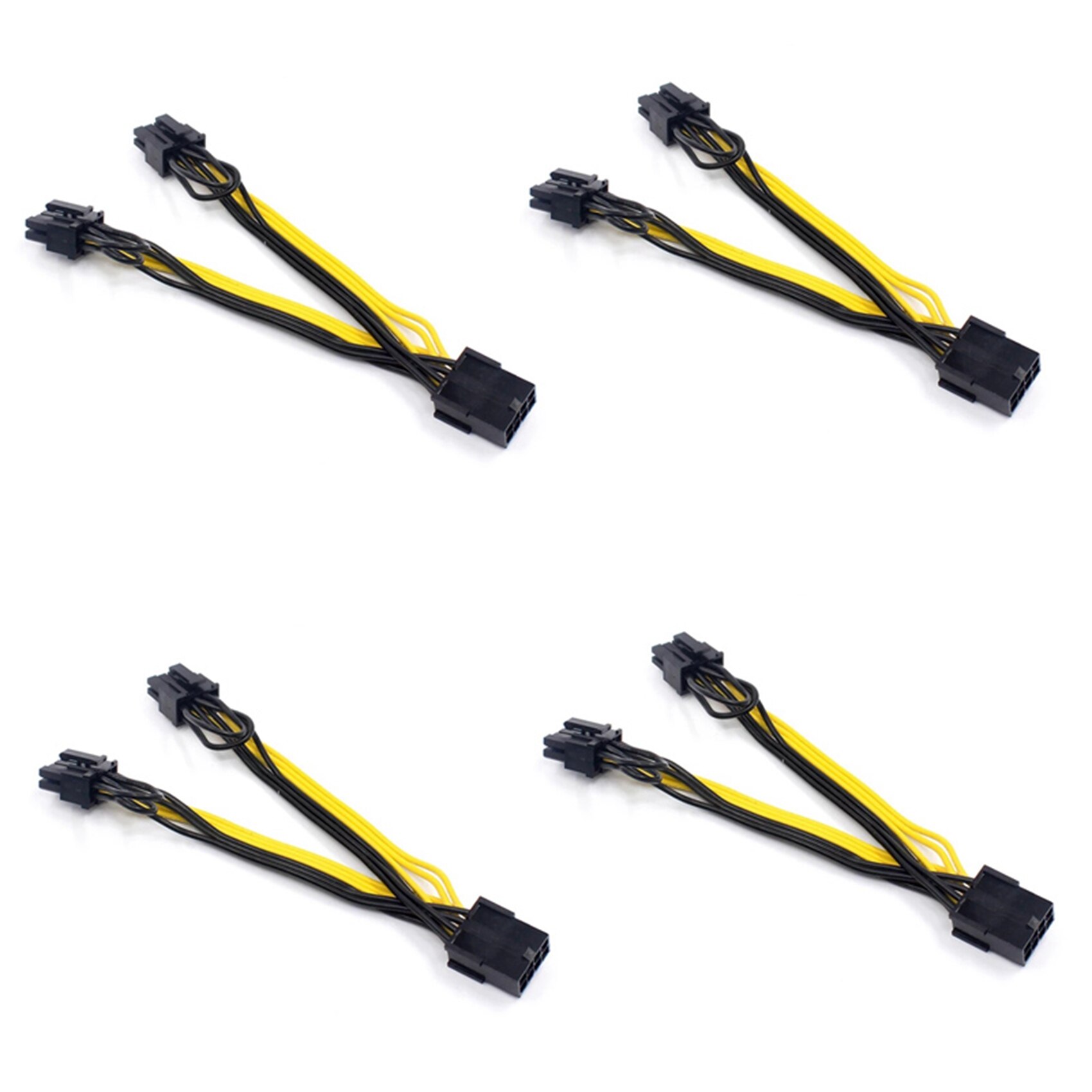 Câble d'alimentation pour carte graphique, 4X EPS, 8 broches vers 2 ports Pcie, double PCI-E 6 + 2 broches, séparateur en Y, mineur, GPU, 20CM