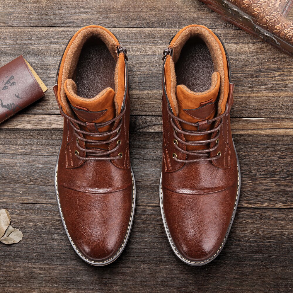 Grote Maat Mannen Laarzen Comfortabele Warm Antislip Mannen Winter Schoenen