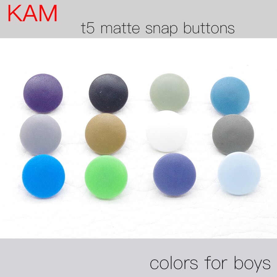 {12 Kleuren Gemengde Matte Finised} KAM Brand 120 sets 20 12.4mm T5 Matten Plastic Snap Button KAM Frosted Fastener Knoppen n: boy 12 colors