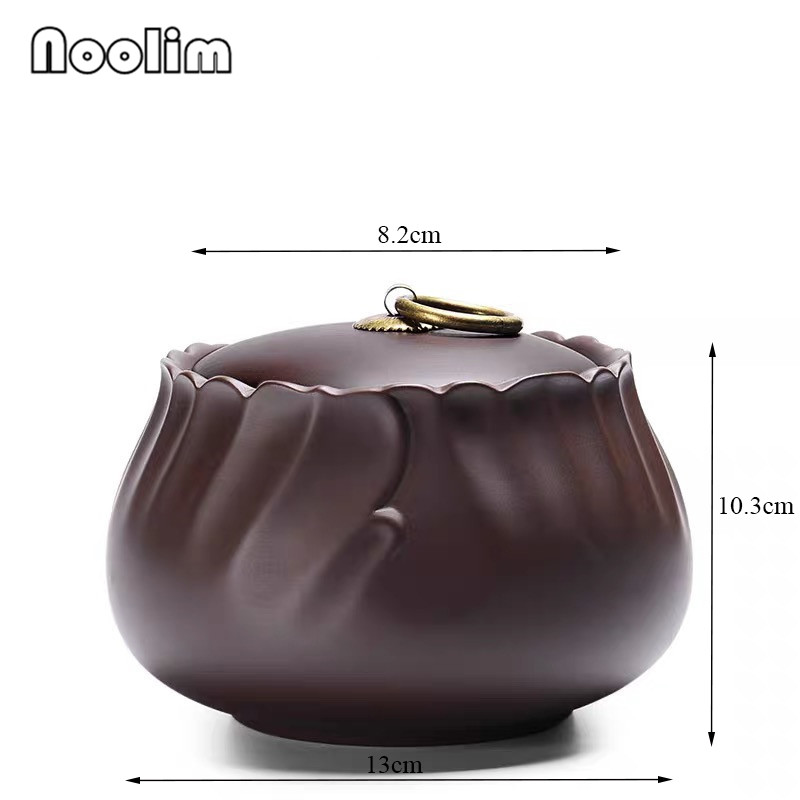 Botes de arcilla púrpura hechos a mano, frascos de especias sellados creativos, caja de almacenamiento de alimentos de cerámica con tapa, portátil, de viaje, Caddy de té Puer: G