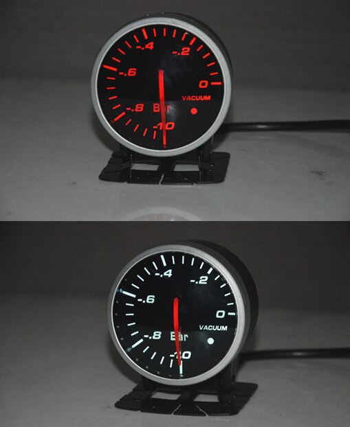 2.5" 62mm LED Dual Display Boost Turbo gauge Water temp Oil temp Oil pressure Voltmeter Vacuum Air fuel Tachometer Car Gauge: Vacuum Gauge