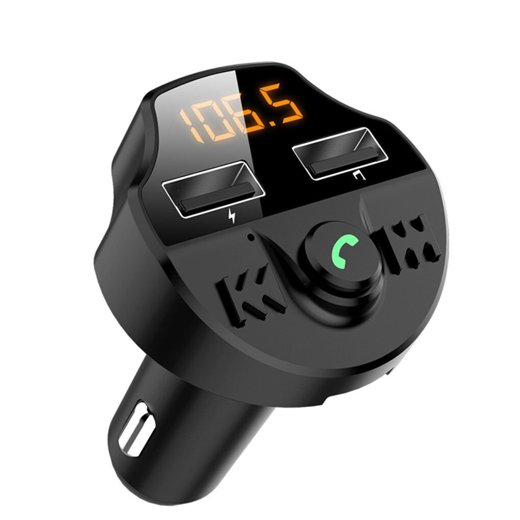Handsfree Car Kit Bluetooth 5.0 Wireless FM Transmitter Battery Voltage LCD Auto MP3 Player USB Charger