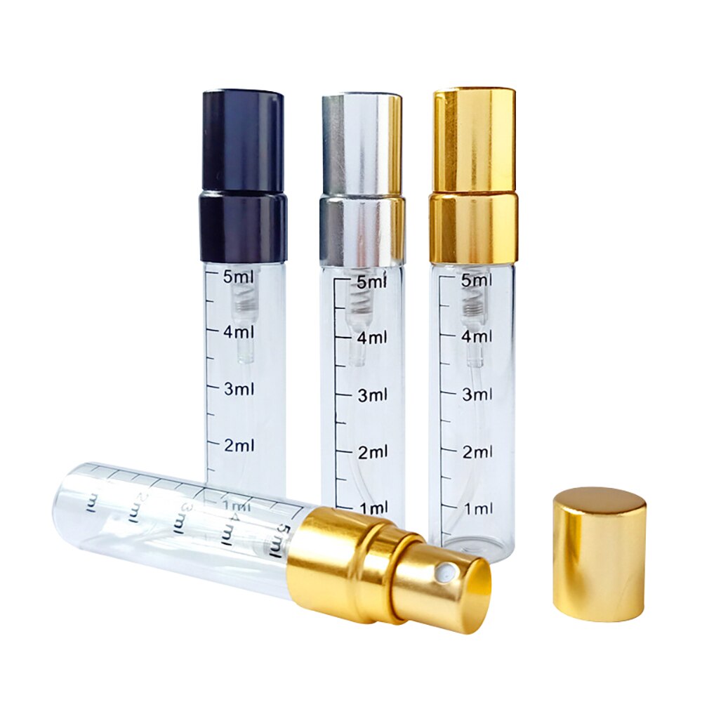 5Ml Glazen Fles Met Schaal, lege Parfumflesjes Verstuiver Spray Flessen Draagbare Reizen Cosmetische Container Make Up Gereedschap 1Pcs