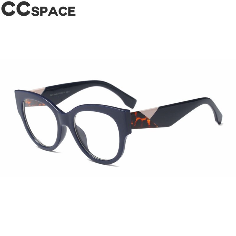 45636 retro runda glasögon bågar kvinnor cat eye stilar optiska datorglasögon: C2 blå klar