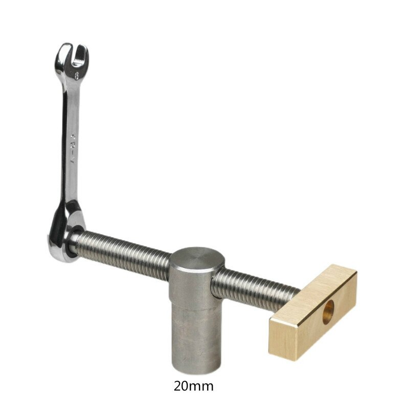 Houtbewerking Desktop Clip Snelle Vaste Klem Messing Armatuur Vise En Holing Boor Voor 19/20Mm Hond Gat joinery Werkbanken Gereedschap: 20mm