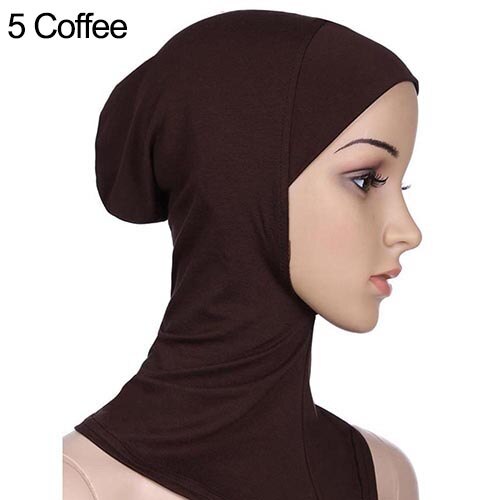 Bonnet hijab musulman doux et intégral, sous-foulard islamique, bonnet, châle, foulard islamique, bandeau intérieur: Café
