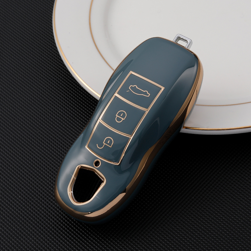Para Porsche Cayenne 958 Macan 911 Panamera 996 991 Boxster 987 997 TPU funda para llave de coche accesorios de carcasa para llave: Verde