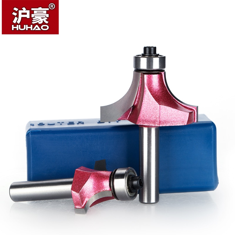 HUHAO 1pcs 8mm Shank Round-Over Router Bits for wood Woodworking Tool endmill with bearing milling cutter Corner Round Over Bit