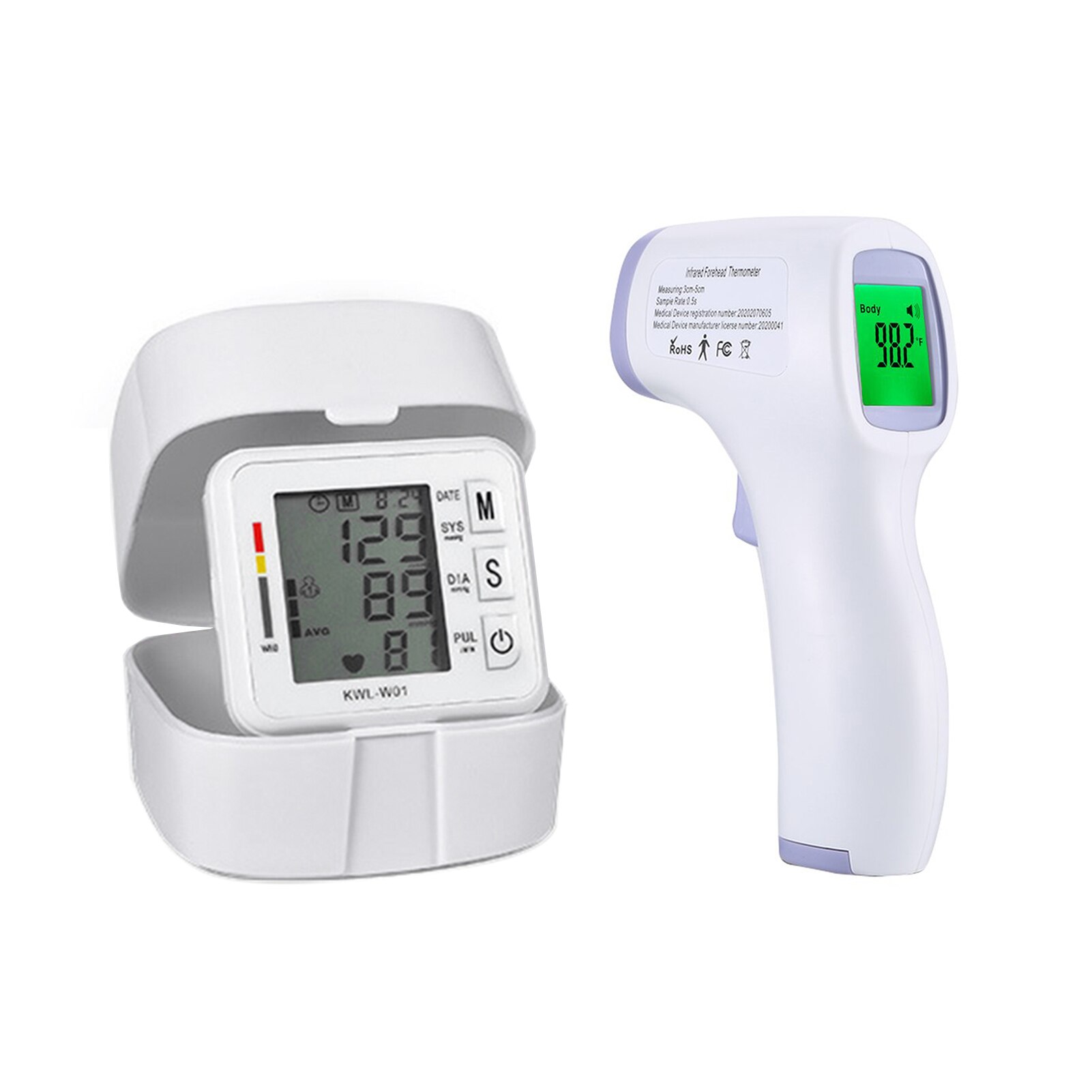 Kit Van Bloeddrukmeter & Infrarood Thermometer Voorhoofd Thermometer 99 Data Opslag: Default Title