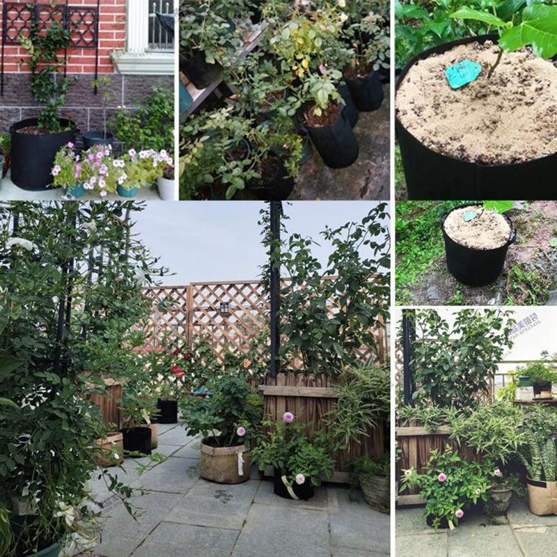 Stor storlek växtodlingspåsar för hemträdgård blomma fruktodling tyg kruka förtjocka trädgårdsredskap 1-30 gallon