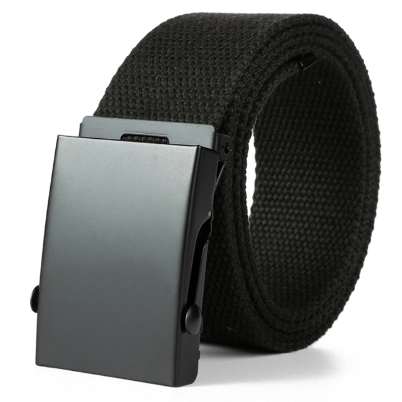 Nowy męski pasek nowa moda unisex pas biodrowy dżinsy męskie dorywczo luksusowe płótno 3.8cm taśma w pasie Ceinture Femme: Black