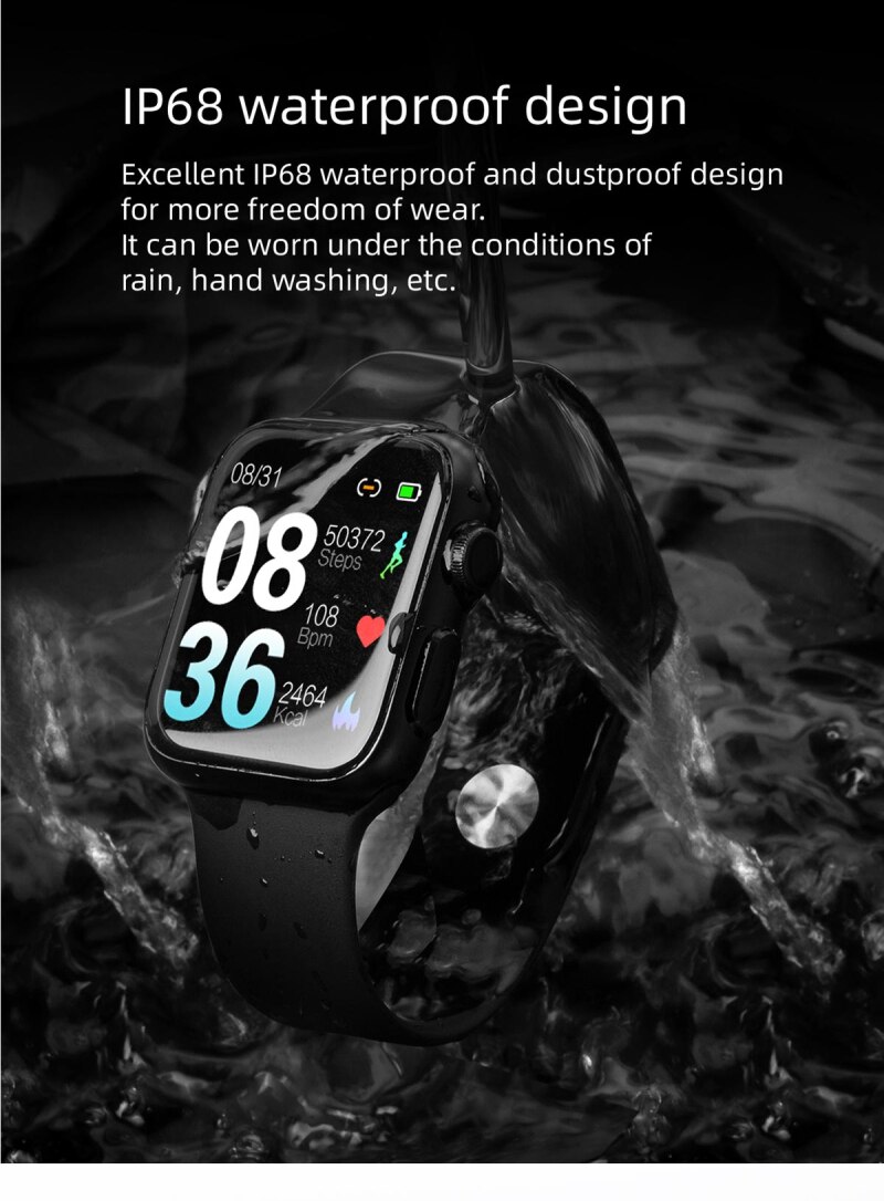 38mm IP68 Waterproof Swimming Bracelet Touch Heart Rate Blood Pressure Smart Watch For Android IOS P20 Smart Watch