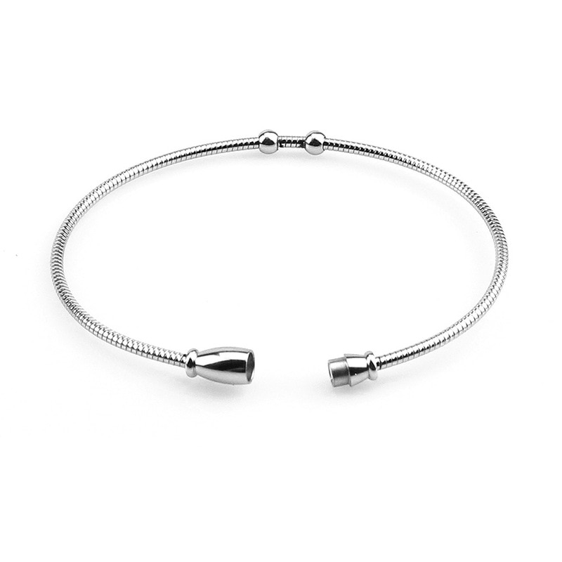 1pcs Stainless Steel jewelry 60mm Diameter Round Magnet Embedded Bracelet Bangles cuff bracelets for Women jewelry