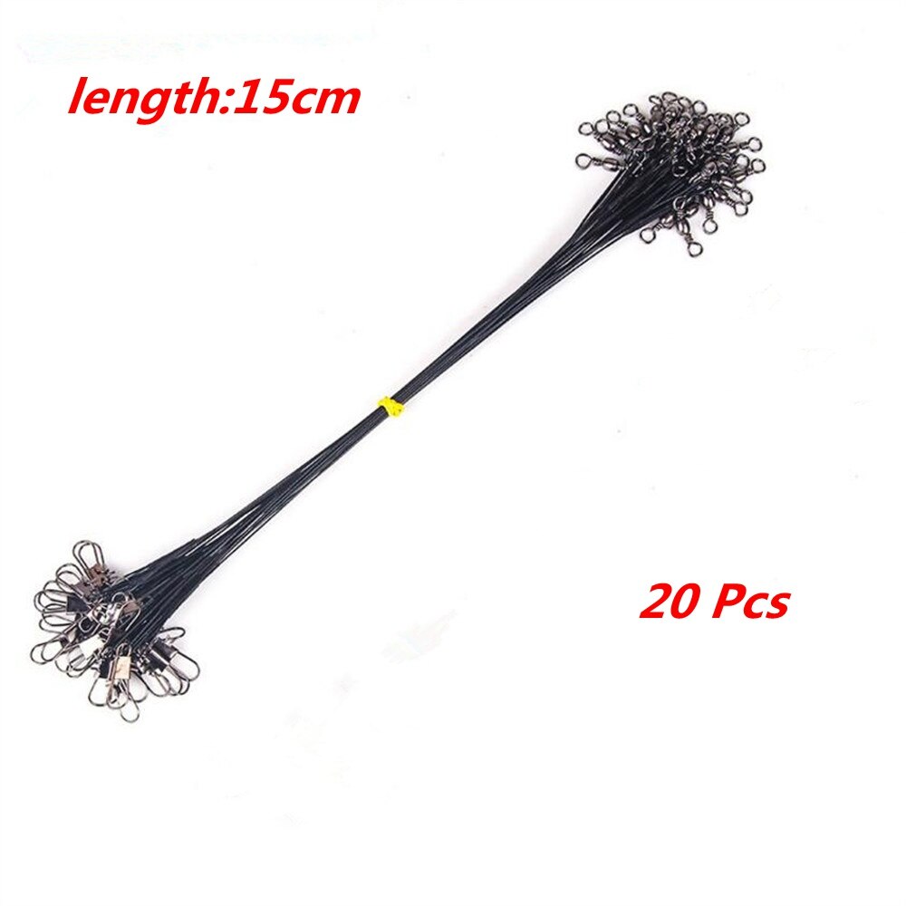 20 Teile/los Anti Biss Stahl Angelschnur Stahl Draht Führer Mit schwenken Angeln Zubehör Blei Ader Leine Angeln Draht 15CM-30CM: 5