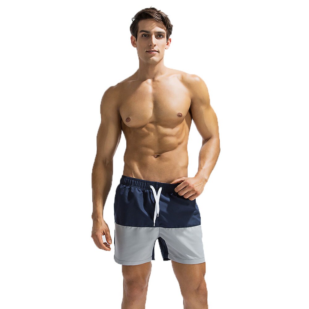 Men's Beach Pants Contrast Summer Swim Trunks Quick Dry Board Shorts swimming shorts Surfing bottoms GYM Running: Dark Blue / M