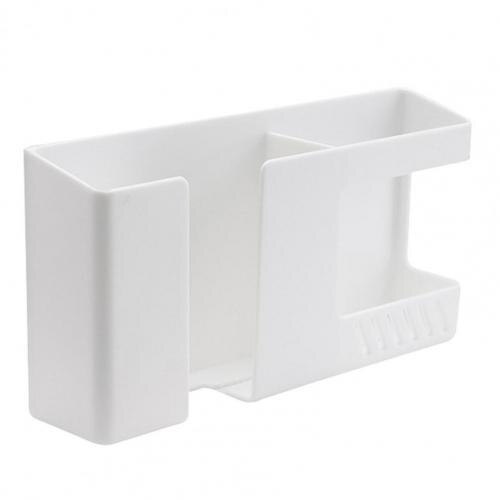 Wall-mounted Remote Control Holder Strong Load-bearing Remote Control Case Anti-dust Round Corner Remote Control Holder for Home: White