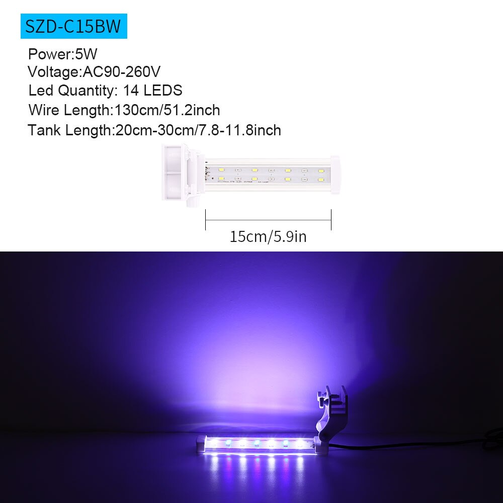 110V-220V aquarium LED fish tank clip light aquarium landscape blue and white light high brightness lamp bead fish tank light: 150mm-EU