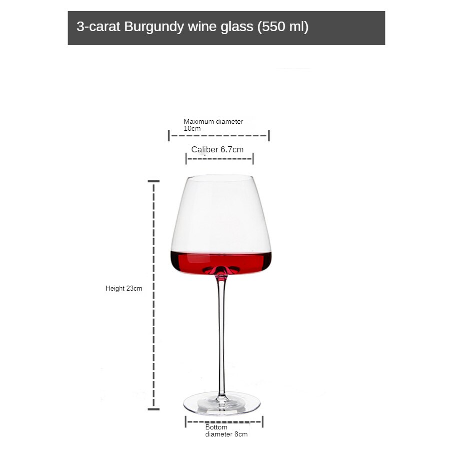 Copa de vino tinto ultrafina, cristal de Borgoña de 650ML/550ML, copa de vino hecha a mano para el hogar, copa de vino de degustación de vientre grande: B Style