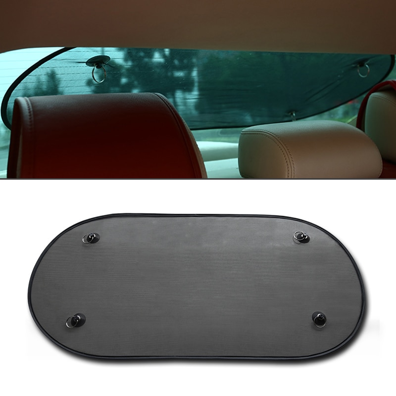 100*50 Cm Auto Zonnescherm Glazen Achterruit Zonnescherm Shield Met Zwarte Zuignap Uv Shield Auto Accessorie