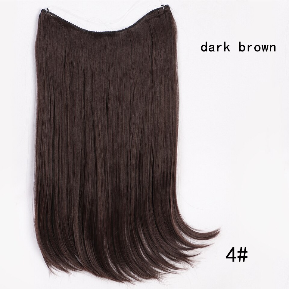 Synthetic Hair Extensions Long Straight Fish Line Hairpieces No Clips in One Piece Hair Extensions Heat Resistant Hair for Women: WEXS001-4