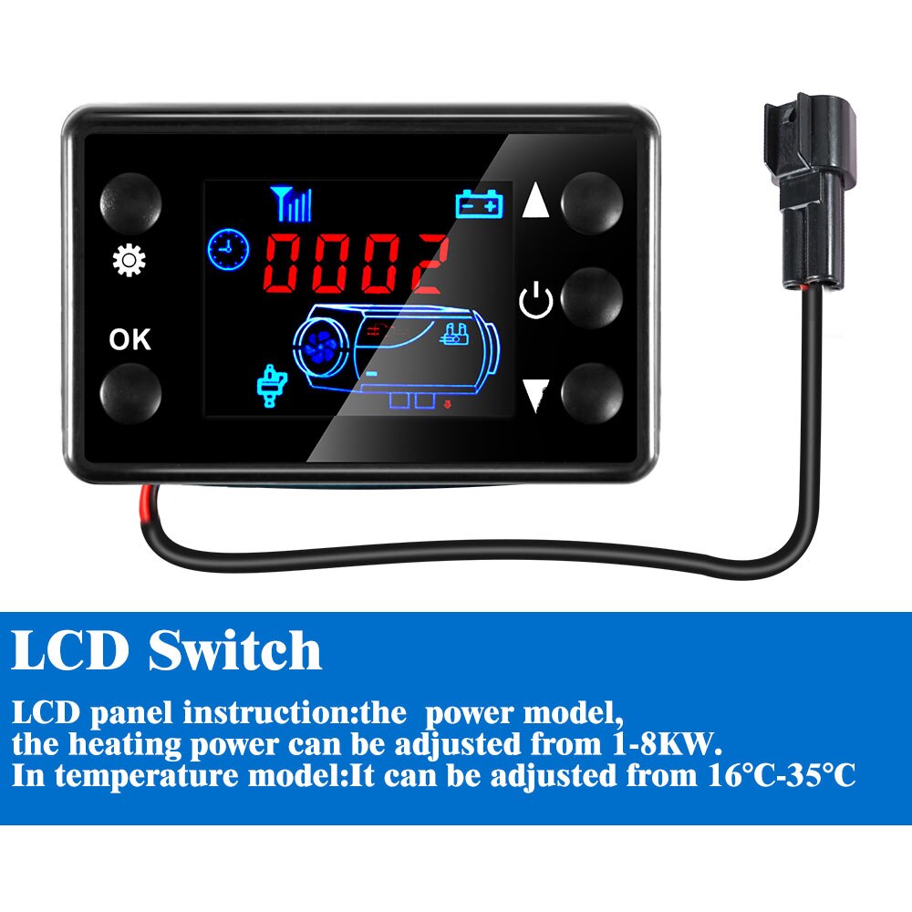 Interrupteur de moniteur LCD universel 12V/24V + accessoires de télécommande pour piste de voiture, chauffage à Air diesel, Kit de contrôle de stationnement