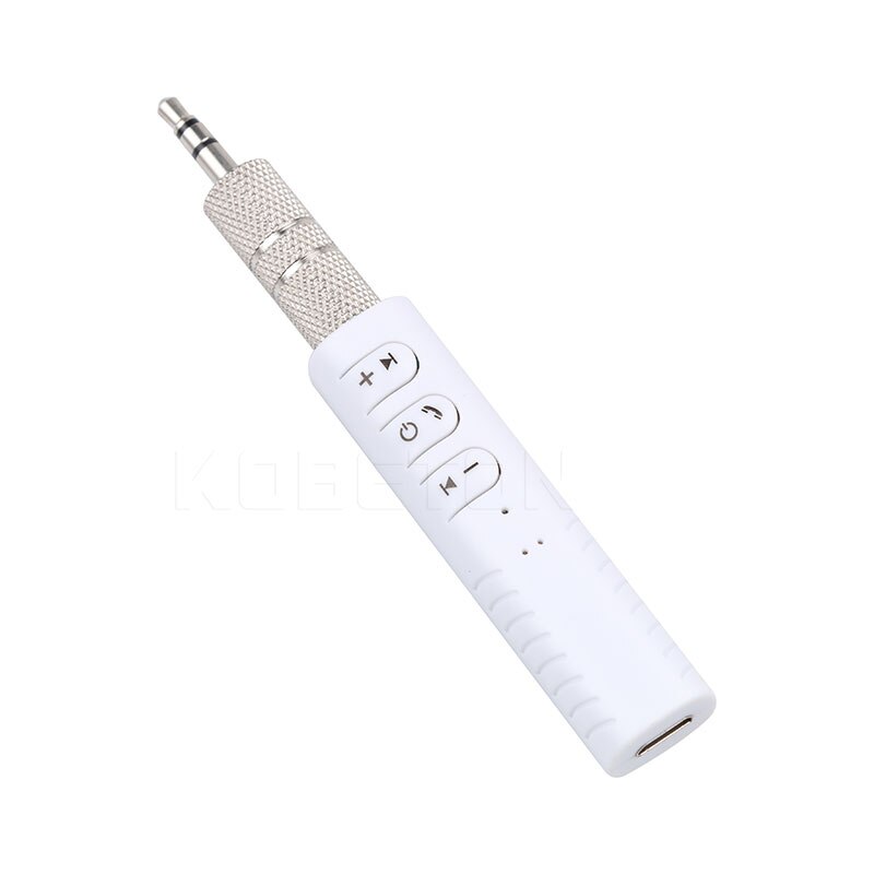 Bundwin Auto Bluetooth Empfänger Aux 3,5mm Jack Mini Hände frei Auto Adapter Dongles für Lautsprecher Auto Bausatz: Weiß