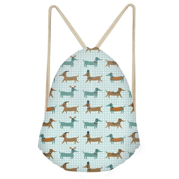 INSTANTARTS Drôle Chien Teckel Imprimé Cordons Sacs pour Adolescents Filles décontracté Softback Sac Sacs Grande Étudiants Sacs À Dos: 4