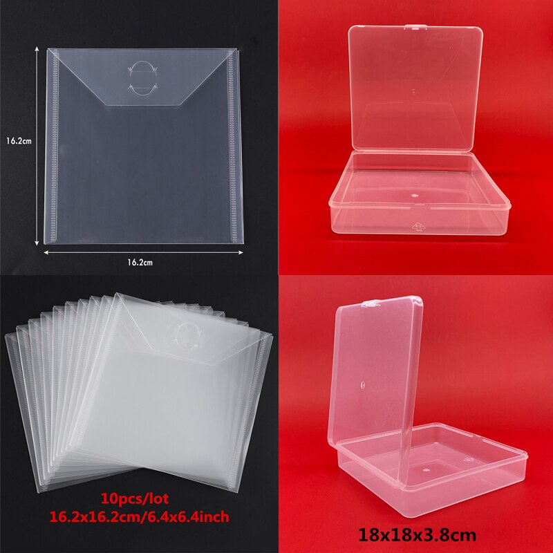 Square Storage Box + 10-Piece Set Storage Bag Set Used To Store Organize All of Your Cutting Die Clear Stamp Plastic Stencil