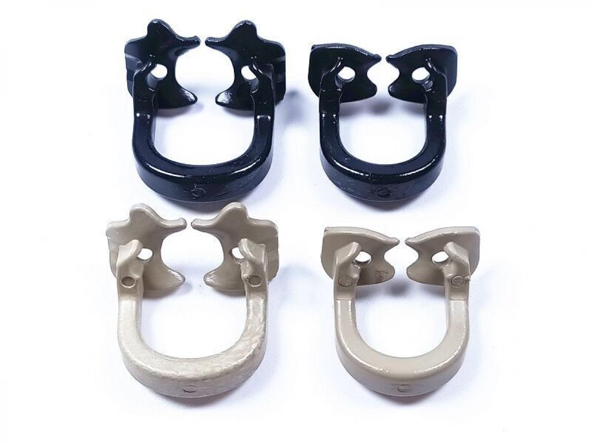 3 Stks/partij Dental Rubber Dam Klemmen Barrière Clips Zachte Hars Molaire Premolar Zwart/Zand Kleur