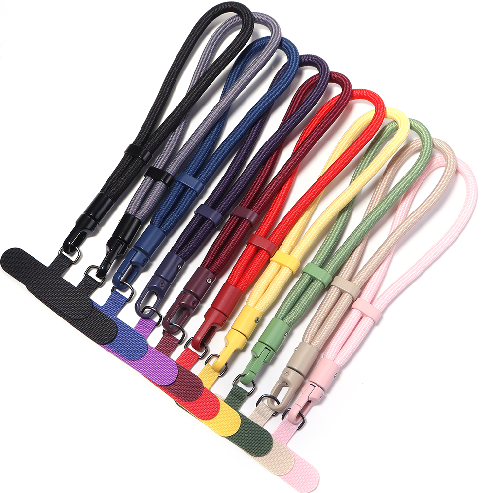 1pc/lot 20cm Adjustable Polyester Wrist Phone Lanyard Anti-Lost Wrist Strap With Detachable Patch Tab For Cell Phone Camera USB