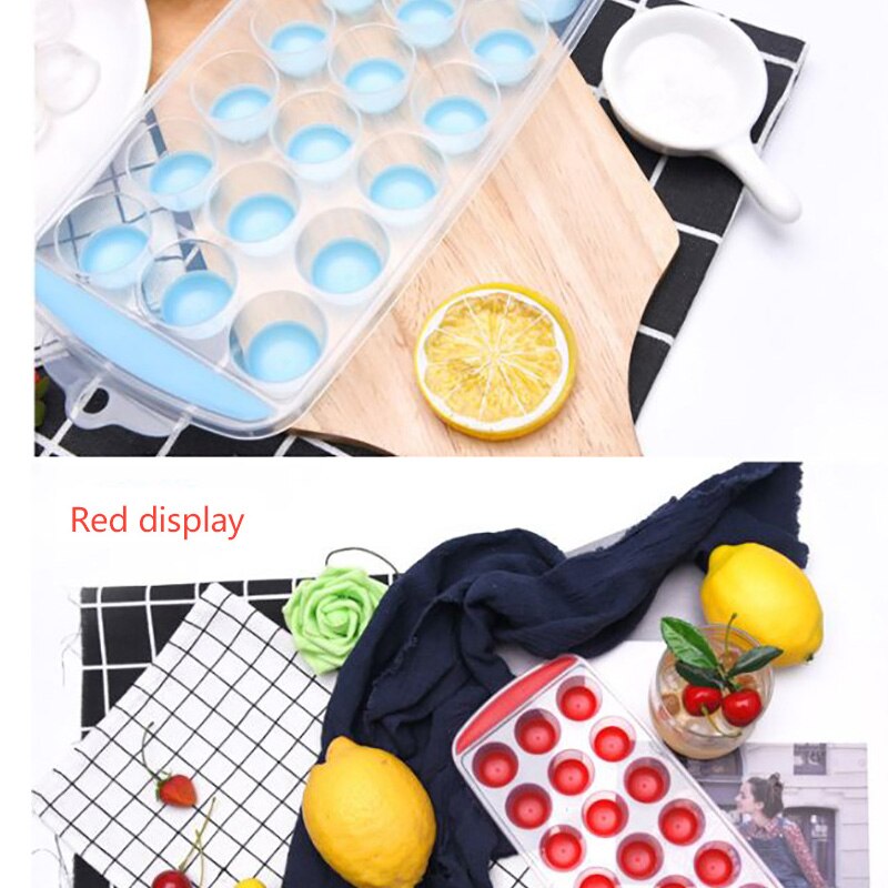 Ice Cube Tray 21 Cubes Silicone Ice Cube Maker Mold With Lids For Ice Cream Party Whiskey Cocktail Cold Drink