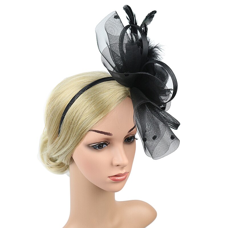 Fascinators Hat Flower Feather Net Mesh Kentucky Derby Tea Party Headwear with Hair Clip and Hairband for Women Purple Red Green