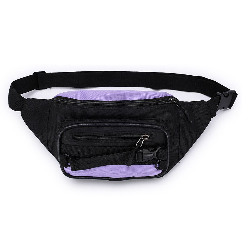 Riñonera de doble capa para mujer, bolso de cintura con parche de lona, bandolera de hombro para el pecho, riñonera de plátano: Black Waist pack