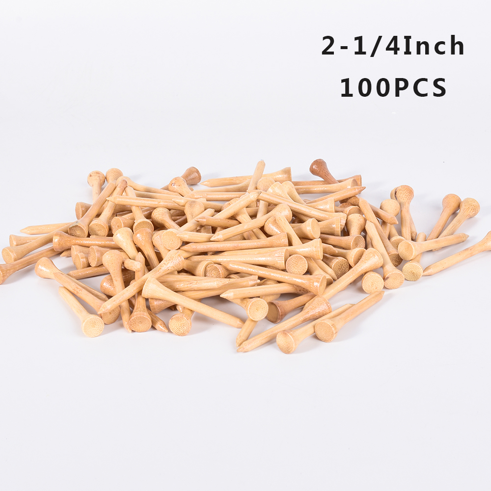 50/100 stk golf tees bambus 83mm 70mm ubrydelig tee golf træning swing øvelse tilbehør mindre friktion stærkere 4 størrelse bulk: 54 mm 100 stk