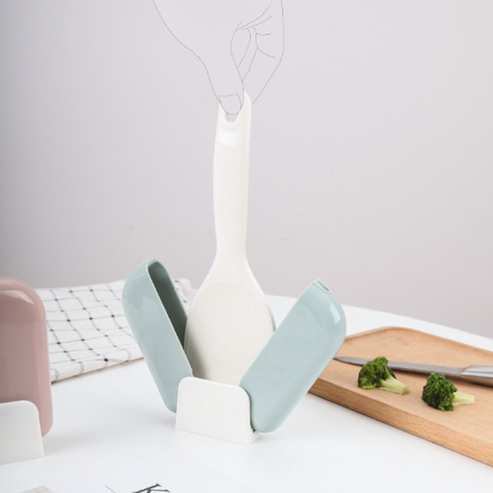 In piedi-su Cucchiaio di Riso Automatico di Apertura E Chiusura impostato Parapolvere Appeso Cucchiaio di Riso Utensili Da Cucina non-bastone riso Cucchiaio Verticale