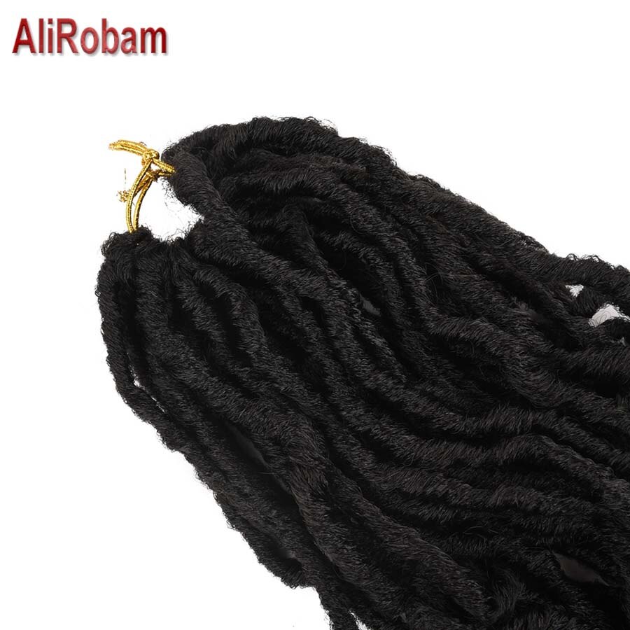 AliRobam Soft Nu Locs Crochet Hair 24 Inch Ombre Faux Locs Crochet Braids Synthetic Hair Extensions 21 strands/pack