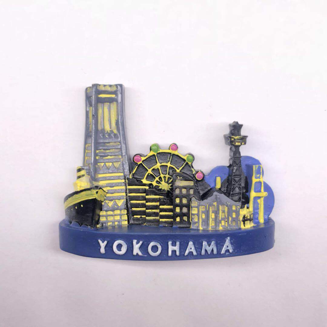 3D Resin Refrigerator Stickers Japan Yokohama Railway Tourist Attractions Fridge Magnets Souvenir Home Decoration Accessories