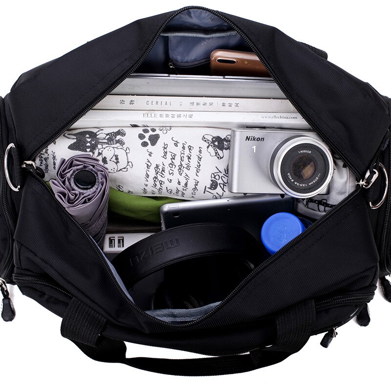 Große sport-umhängetasche, kurze reisetasche mit mehreren fächern, gepäcktasche mit gurt, reisetasche für damen, reisetasche