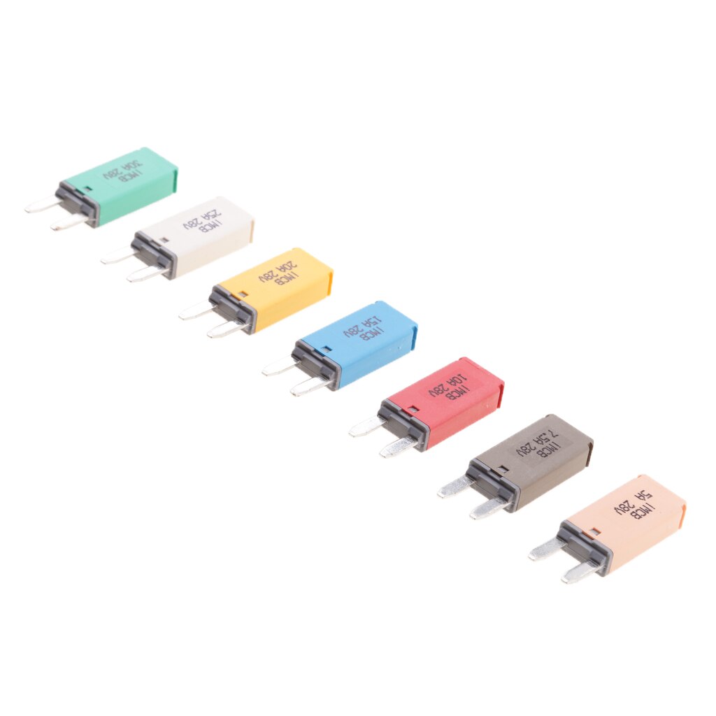 7pcs Car Boat 28V 5A-30Amp ATM Mini Blade Fuse Manual Reset Circuit Breaker